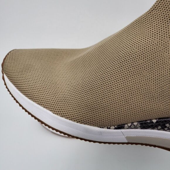 MICHAEL KORS Skyler Stretch Sneakers Womens 11 Tan Knit Sock High Top Bootie - Picture 3 of 8